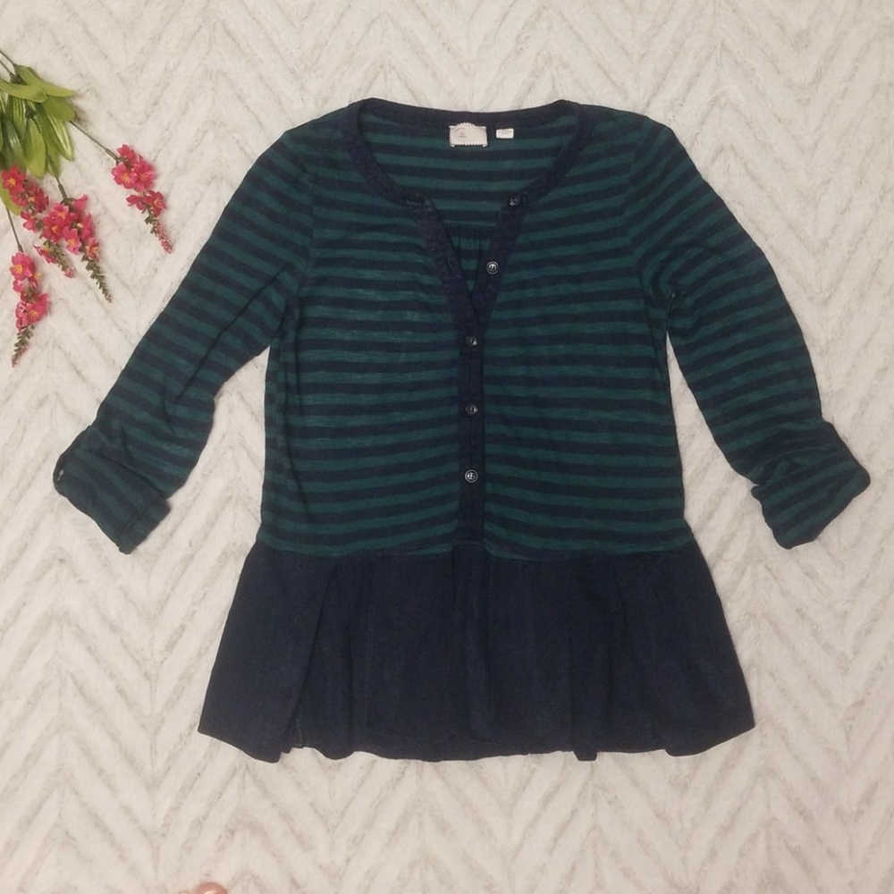 Anthropologie 9H15 Stcl Postmark Striped Top